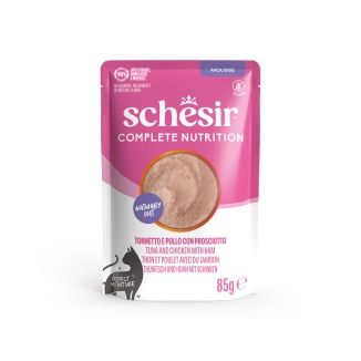 Schesir Complete Nutrition Mousse al Tonno, Pollo e Prosciutto in Bustina