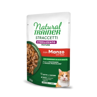 Natural Trainer Straccetti Sterilizzato Mature al Manzo in Bustina