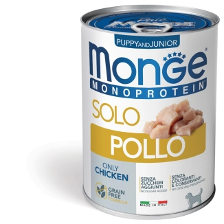 Monge Monoprotein Puppy & Junior al Pollo in Lattina