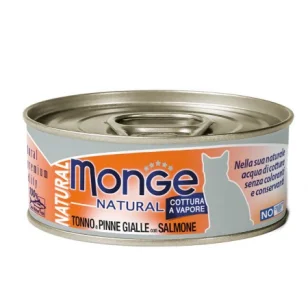 Monge Natural al vapore (tonno pinne gialle e salmone)