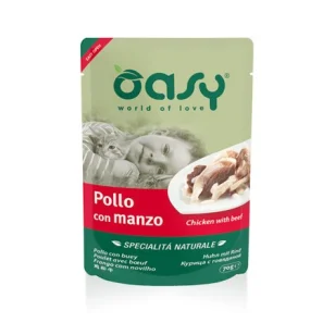 Oasy per gatti bustine al pollo con manzo