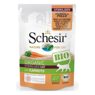 Schesir Bio sterilized cat (manzo, pollo e carote)