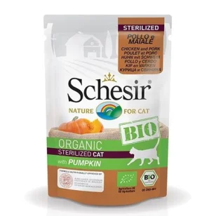 Schesir Bio sterilized cat (pollo, maiale e zucca)