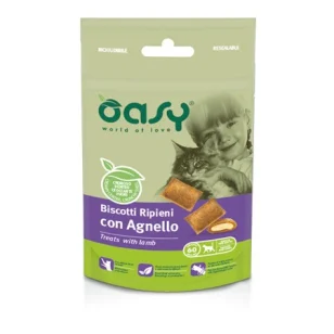 Oasy per gatti biscotti ripieni con agnello