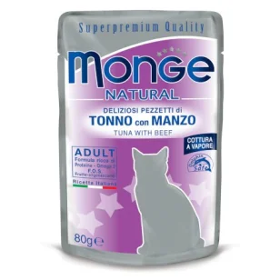Monge Natural Bocconcini al Vapore (Tonno con Manzo)
