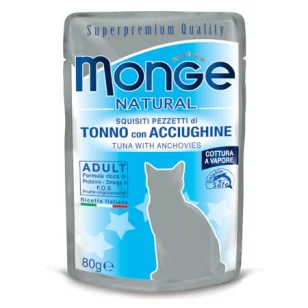 Monge Natural Bocconcini al Vapore Tonno con Acciughine