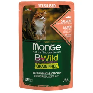 Monge BWild Grain Free Sterilised Bocconcini (Salmone e Gamberetti)
