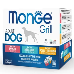 Monge Grill Multipack Dog (manzo, merluzzo, pollo, tacchino)