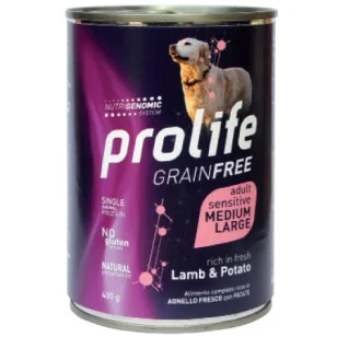 Prolife Grain Free Sensitive Medium/Large Umido (Agnello)