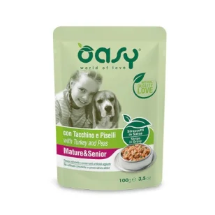 Oasy Straccetti in Salsa Senior Dog con Tacchino e Piselli