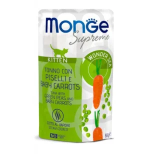 Monge Supreme Kitten (tonno con piselli e baby carrots)