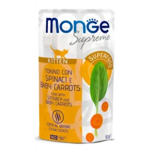 Monge Supreme Kitten (tonno con spinaci e baby carrots)