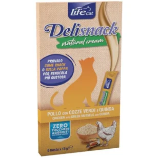Life Natural Cat Deli snack natural cream (pollo, cozze verdi e quinoa)