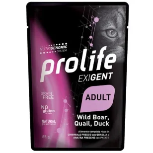 Prolife Exigent Adult Cat Umido (Cinghiale, Quaglia e Anatra)