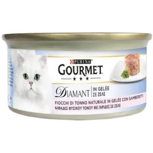 Purina Gourmet Diamant Gatto Fiocchi di Tonno Naturale con Gamberetti