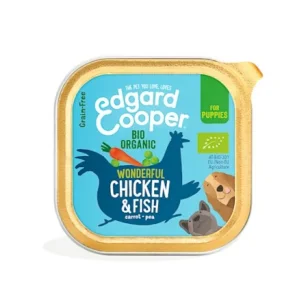 Edgard & Cooper Umido in vaschetta per cuccioli (Pollo e Pesce biologici)