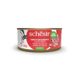 Schesir Complete Nutrition filetti in jelly in lattina per gatti (Tonnetto con gamberetti)