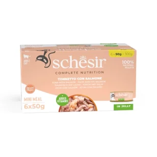 Schesir Complete Nutrition filetti in jelly multipack per gatti (Tonnetto con salmone)