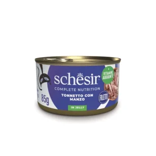 Schesir Complete Nutrition filetti in jelly in lattina per gatti (Tonnetto con manzo)