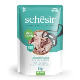 Schesir Complete Nutrition filetti in jelly in bustina per gatti (Tonnetto con orata)