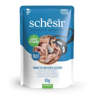 Schesir Complete Nutrition filetti in jelly in bustina per gatti (Tonnetto con pesce azzurro)
