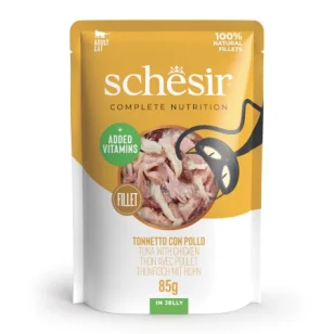 Schesir Complete Nutrition filetti in jelly in bustina per gatti (Tonnetto con pollo)