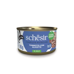 Schesir Complete Nutrition filetti in brodo in lattina per gatti (Tonnetto con alicette)