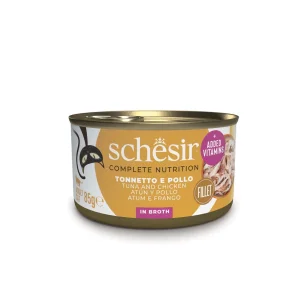 Schesir Complete Nutrition filetti in brodo in lattina per gatti (Tonnetto e pollo)