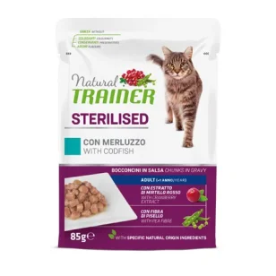 Natural Trainer Sterilised bocconcini in salsa con merluzzo